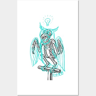 Skeleton of an Owl, with ghostly overlay Posters and Art